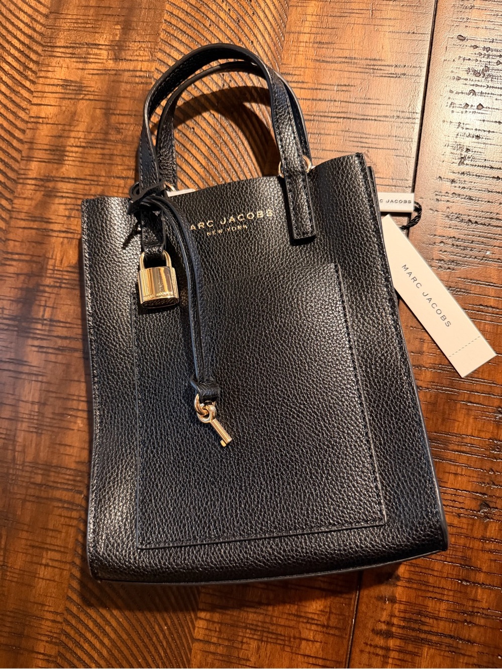 Marc Jacobs micro grand  Leather tote with Gold Accents